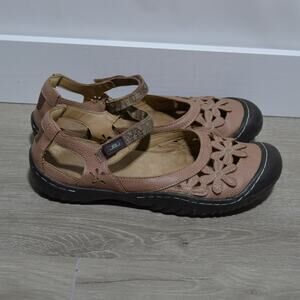 JBU Wildflower Mary Janes Peach & Black Size 8.5